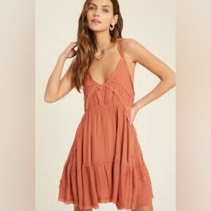 NWT Nordstrom Rack Wishlist burnt orange dress with tie